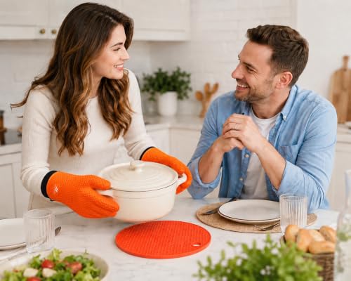 Silicone Oven Gloves (Orange)