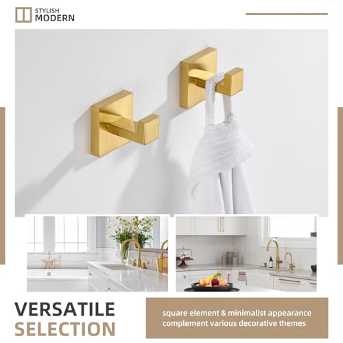 Bathroom Towel Hook Brushed Dark Gold (2 Pack / Brushed Dark Gold)