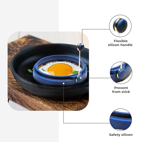 PROFESSIONAL Silicone Egg Ring (Blue 4-Pack)