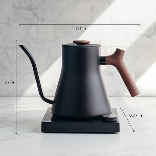 Stagg EKG Pro Gooseneck Electric Kettle for Pour (Matte Black with Walnut Handle + Lid Pull / EKG Pro)