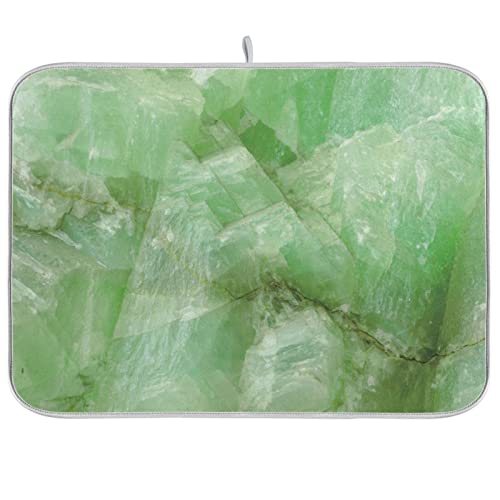 Super Absorbent Dish Drying Mat (Green Jade Stone Marble / 18" x 18")