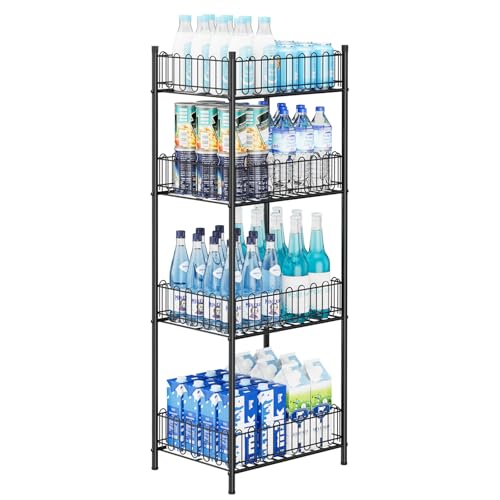 Water Bottle Storage Holder 4 Tier Can Organizer for Pantry