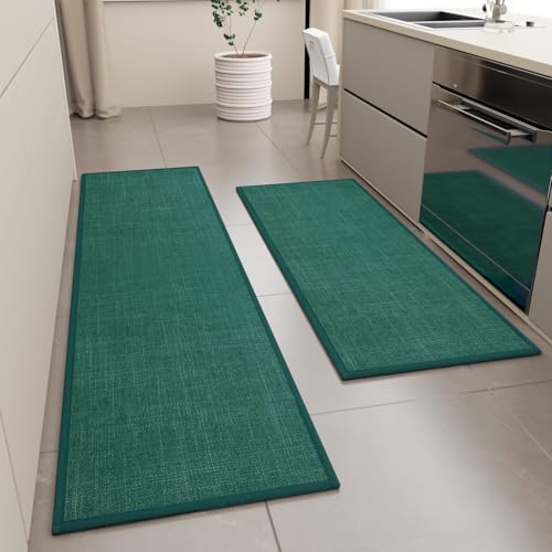Kitchen Mat Set of 2 PCS (Green / 17.3"x47"+17.3"x71" (Set of 2))