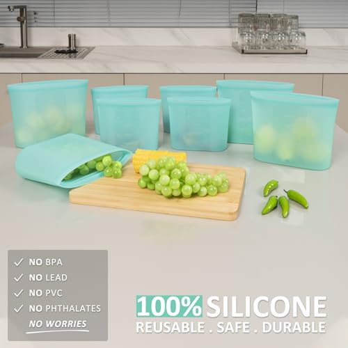 Reusable Sandwich & Snack Bags (Aqua | S+XS | 8 Pack)
