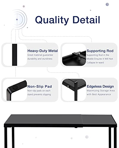 Expandable Cabinet Shelf (Black / 8.26’’D * 14.56-24.6’’W * 8.46’’H)