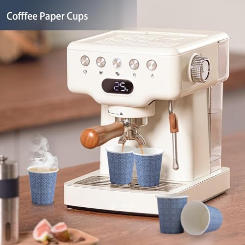 1000 Pack Paper Cups 8 oz Bulk Disposable Coffee Cups Navy Floral (Navy / 8 oz-1000)