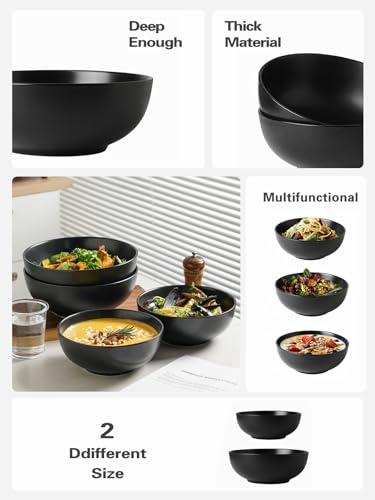 Large Serving Bowls (9.5 Inch / Matte Black)