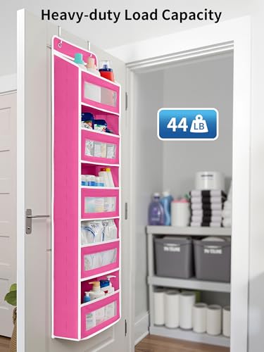 Over the Door Organizer for Bathroom (Rose Pink / 2 Pack (Standard))