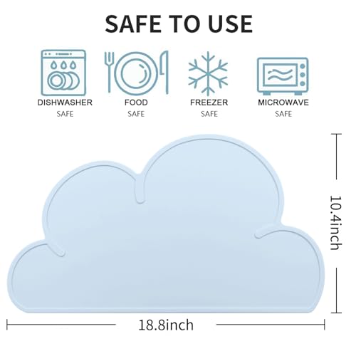 Kids Placemats (Light Blue / 18.8"L x 10.4"W)