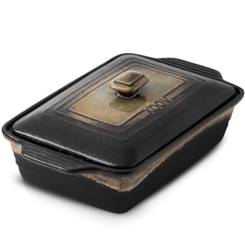 Ceramic Casserole Dish with Lid (Rough Black)