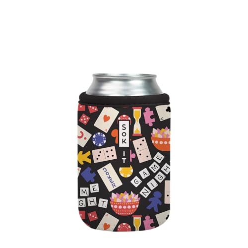 CanSok Sleeve for Beer & Soda Insulated Neoprene Cover (Game Night / 12oz Can Sleeve)