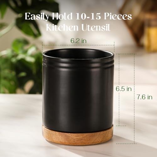 7.6" 360° Rotating Utensil Holder (Matte Black / 7.6 Inch)