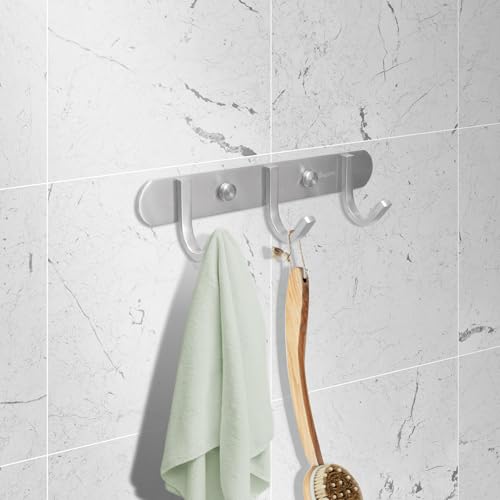 Coat Hook Rack Brushed Nickel (3 Hooks)