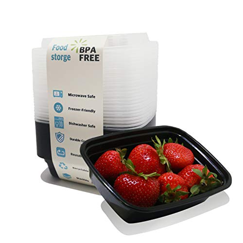 Small Meal Prep Containers Single Lids (12oz 25 Pack)