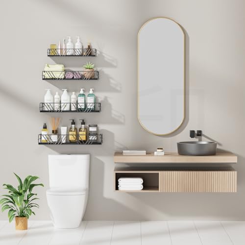 Floating Shelves for Wall Set of 4 (Black)