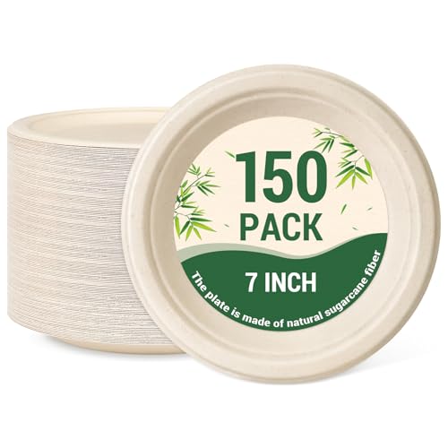 Compostable Paper Plates (Nature / 150 Count (7"))