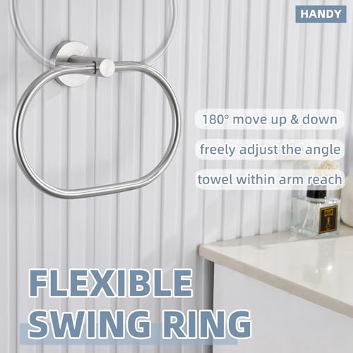 Swivel Hand Towel Holder for Bathroom (Brushed Nickel)