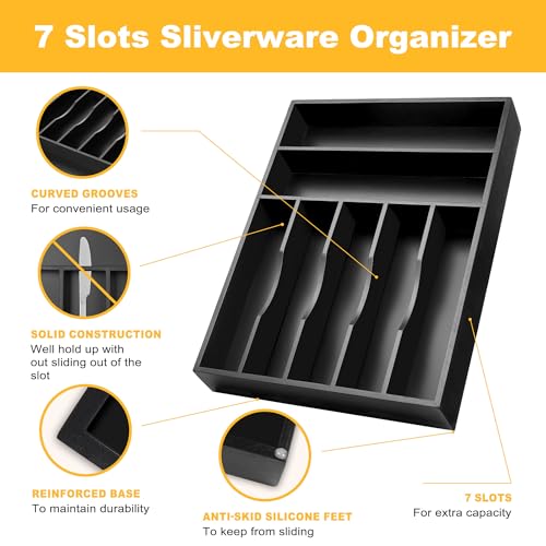 Kitchen Bamboo Silverware Organizer