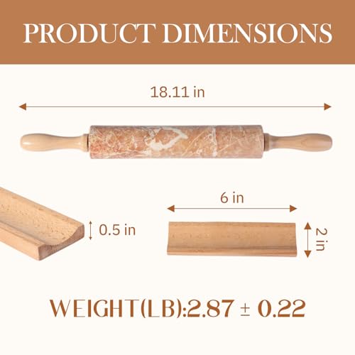 Marble Rolling Pin (Red Marble)