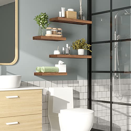 Floating Shelves for Wall (Rustic Brown / 15.7 Inches)