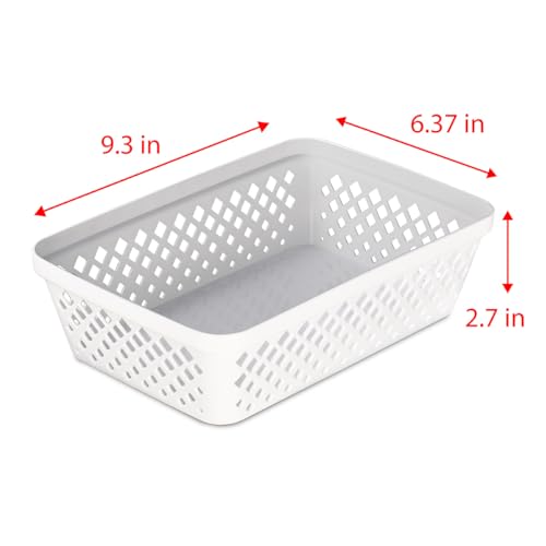 Plastic Storage Basket Set (White / Medium)