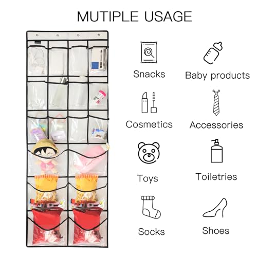 Extra Large Hanging Crystal Clear Over Door Shoe Organizers (wh&tr)