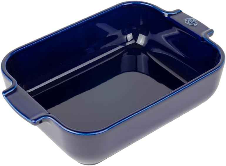 Peugeot - Appolia Rectangular Oven Dish - Ceramic Baker with Handles - Blue, 8 x 6 x 2 inches