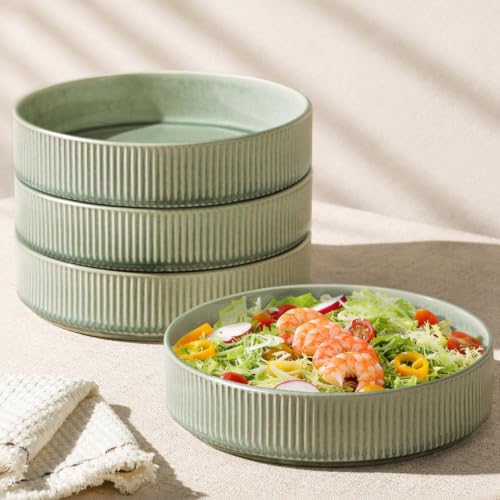 7.5 Inch Pasta Bowls Set of 4 (Set of 4 / Light Green)