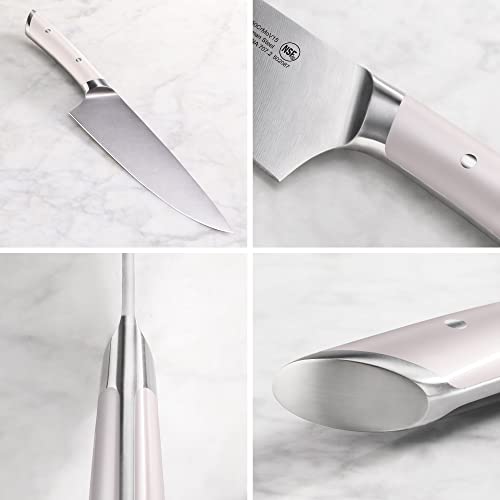 HELENA Series German Steel Forged Knife Block Set (12-Piece / White)