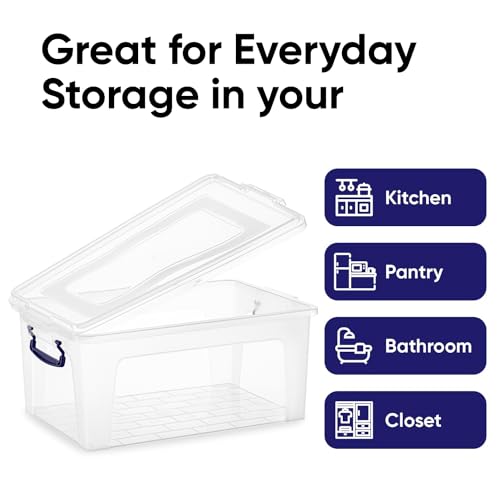36 Quart Clear Plastic Storage Boxes with Lids (36 Quarts)