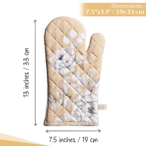 Maison d'Hermine Oven Gloves 100% Cotton Oven Mitt (040 - Pretty Autumn / 7.5" x 13" (Oven Mitt))