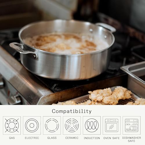 Cookware 6 Quart Stainless Steel Rondeau Pot w (6 Quarts)