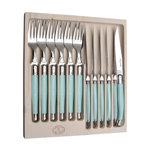 JD97 13693.TQ 12 Piece Cutlery Set With Handles (Turquoise)