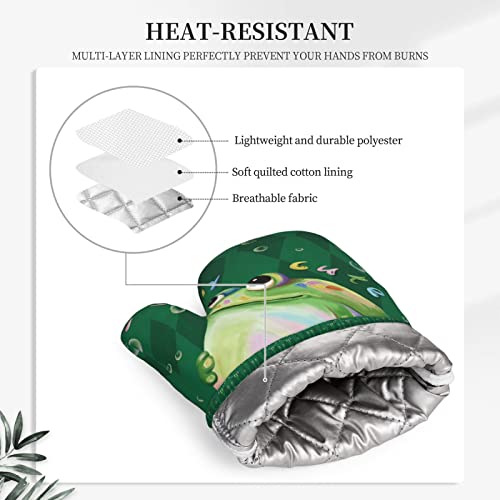 Cute Frog Oven Mitts and Pot Holders Sets of 2 (One Size / Cute Frog)