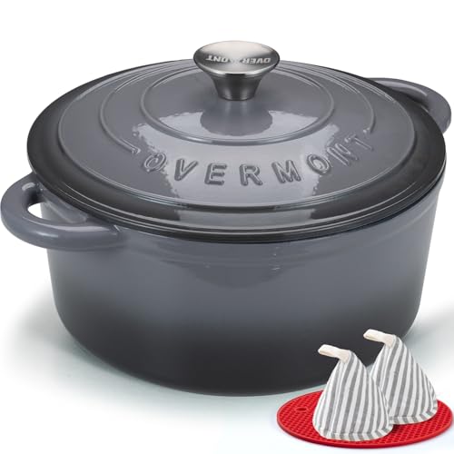 Enameled Cast Iron Dutch Oven (4.5 Quart / Grey)