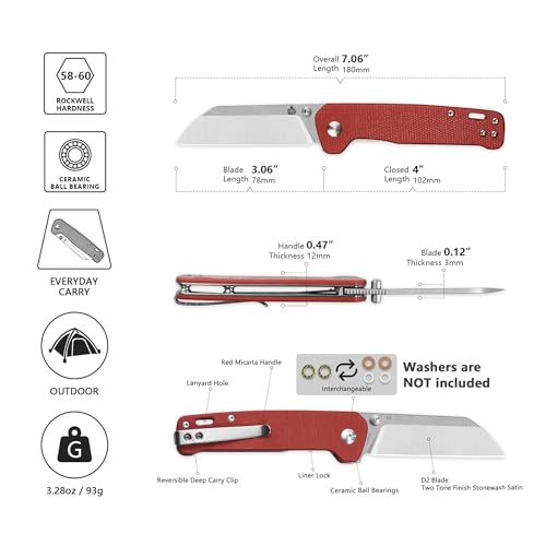 Penguin V2 Folding Pocket Knife (Red)