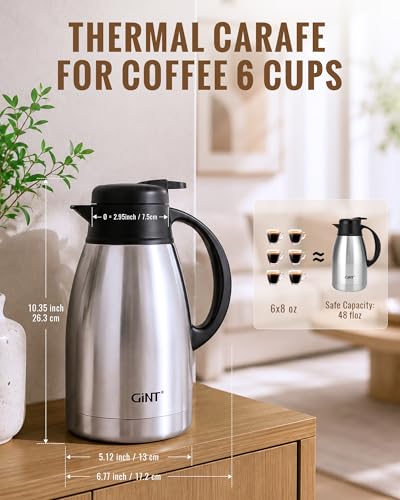 Thermal Coffee Carafe 51 Oz (Silver / 51 Ounces)