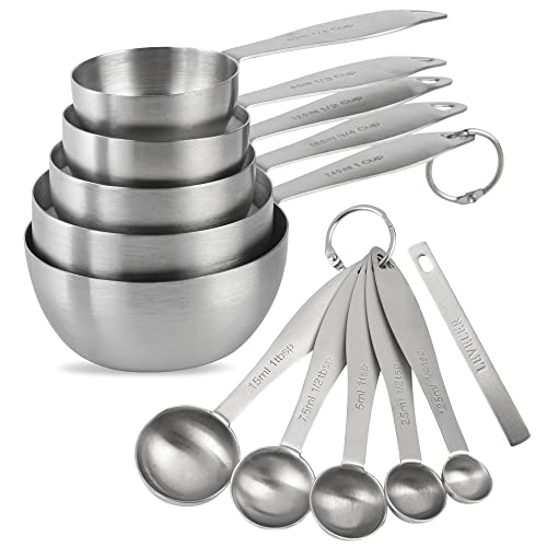 Stainless Steel Measuring Cups and Spoons Set