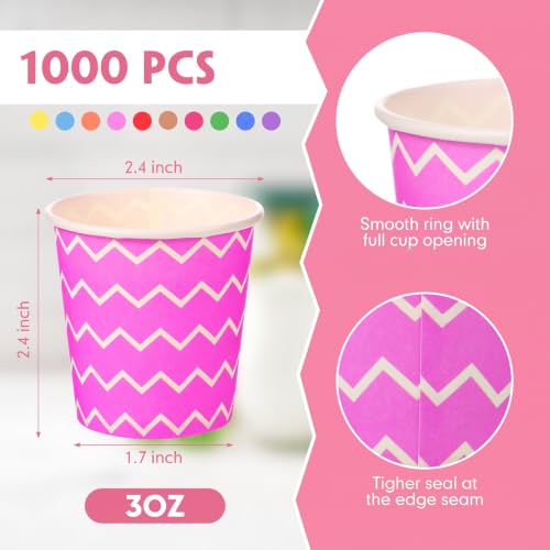 1000 Pcs Disposable Paper Cups Small (Strip / 2.36*2.4*1.73 inches)