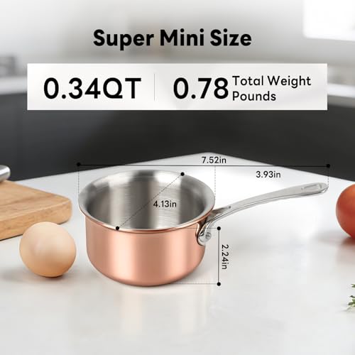 Mini Sauce Pan with Lid (0.34 QT / Pure Copper)