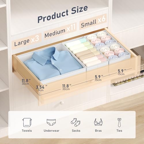 Drawer Organizer Clothes (White / 20 Pack)