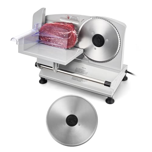 Meat Slicer 6.7" Electric Deli Slicer Machine with 2 SUS420 Blades (6.7 inch / Silver)