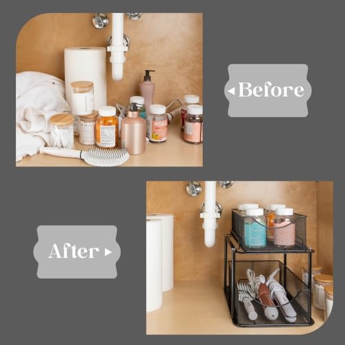 Pull Out Under Sink Organizer (2 Pack / Black)