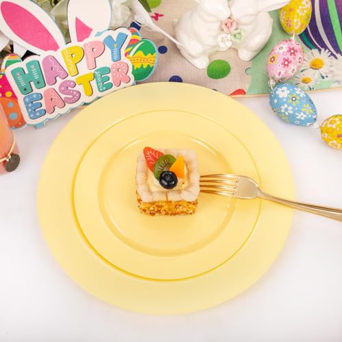 60PCS Yellow Plates (30 Count)