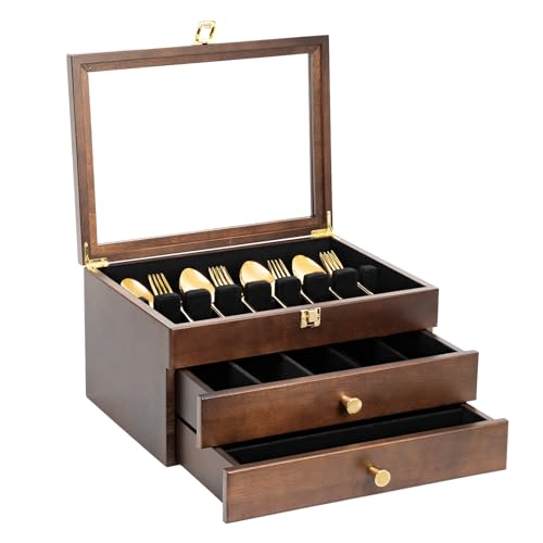 Silverware Box (3 Layer Walnut)
