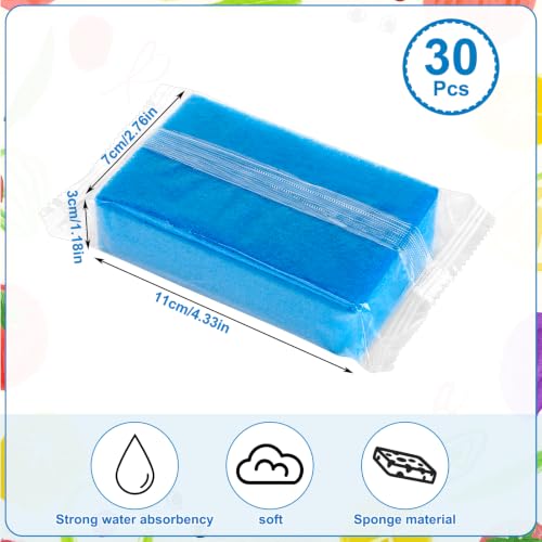 30 Pcs Individually Wrapped Sponges for Airbnb Apartment Blue (Blue)