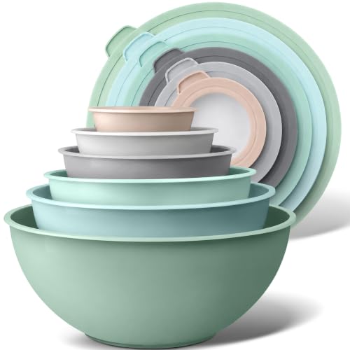12 Piece Plastic Nesting Mixing Bowl Set (Mint)