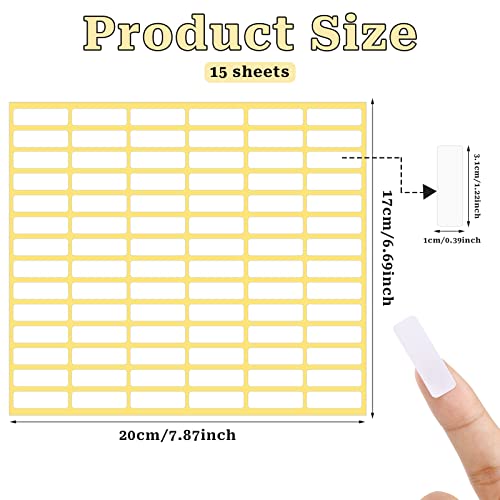 1260 Pcs Matte White Labels Stickers Small Blank Labels Removable Sticky Price Tags Labels Stickers for Jars Boxes School Office Kitchen (1260 Count)