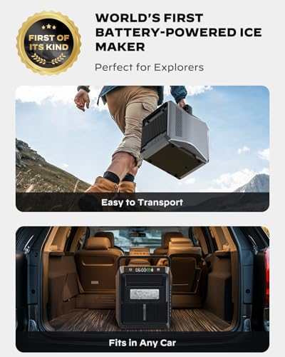 Battery Powered Ice Maker with 4 (Tarnish / 1.0 L)