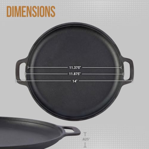 Cast Iron Pizza Pan with Dual Handles (12")